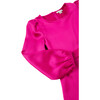 Satin Mock Wrap Dress, Pink - Dresses - 3