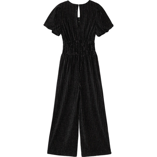 Tucked Velour Jumpsut, Black - Rompers - 2