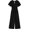 Tucked Velour Jumpsut, Black - Rompers - 2