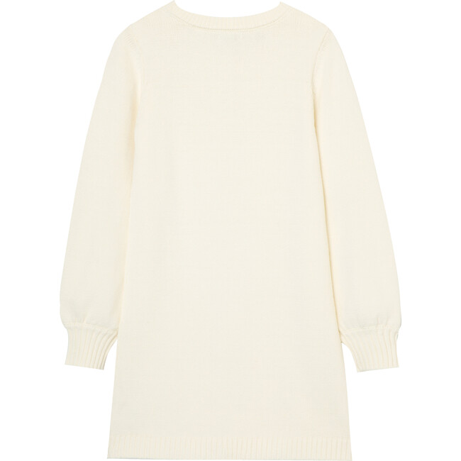 Cable Knit Sweater Dress, Off-White