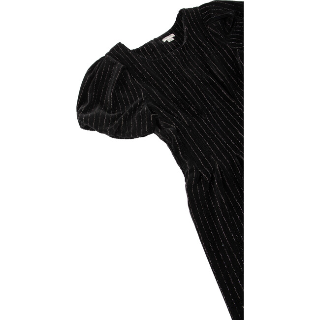 Tucked Velour Jumpsut, Black - Rompers - 3