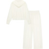 Velour Tracksuit Set, Off-White - Loungewear - 2