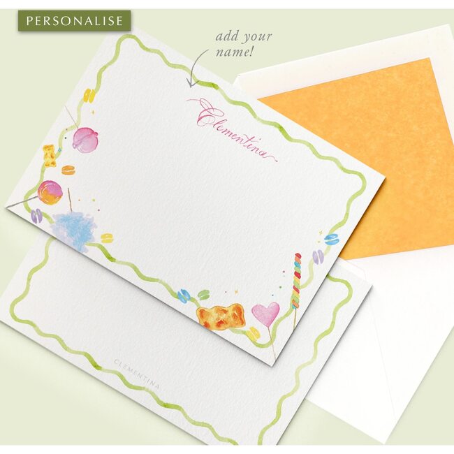 Set of 10 Candy Stationery Set, Apricot - Paper Goods - 4