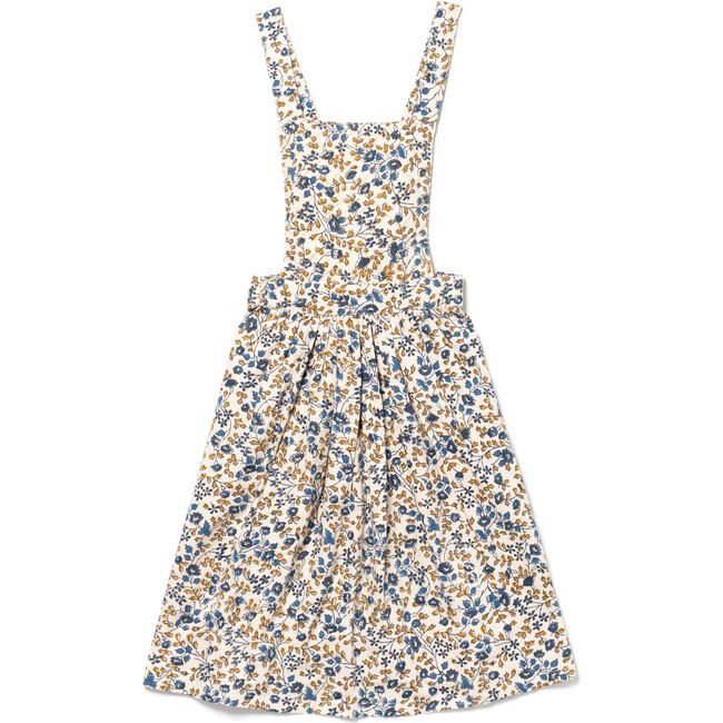 Pinafore Skirt, Blue Vine Print - Dresses - 1