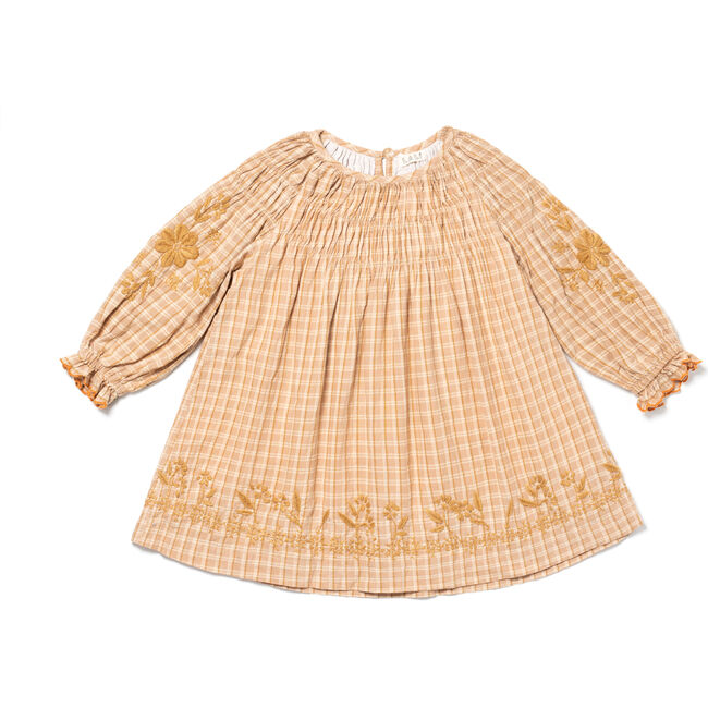 Tulip Dress, Cream Plaid - Dresses - 1