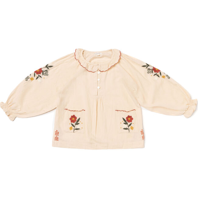 Embroidery Top, Macademia - Shirts - 1