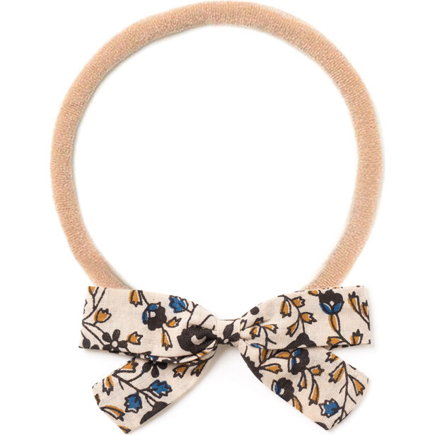 Blue Vine Block Print, Headband - Bows - 1