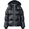 Jesse Hooded Down Jacket, Black - Coats - 1 - thumbnail