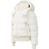 Ari Toddler Hooded Plush Down Jacket, Ivory - Coats - 3