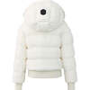 Ari Toddler Hooded Plush Down Jacket, Ivory - Coats - 4