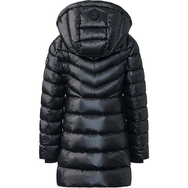 Larena Hooded Down Coat, Black - Coats - 4