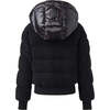 Ari Hooded Plush Down Jacket, Black - Coats - 4