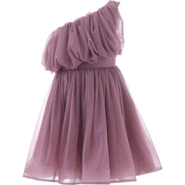 Izorah Off Shoulder Glitter Dress, Pink - Dresses - 1