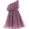 Izorah Off Shoulder Glitter Dress, Pink - Dresses - 1 - thumbnail
