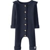 Ruffle Jumpsuit, Navy - Rompers - 1 - thumbnail