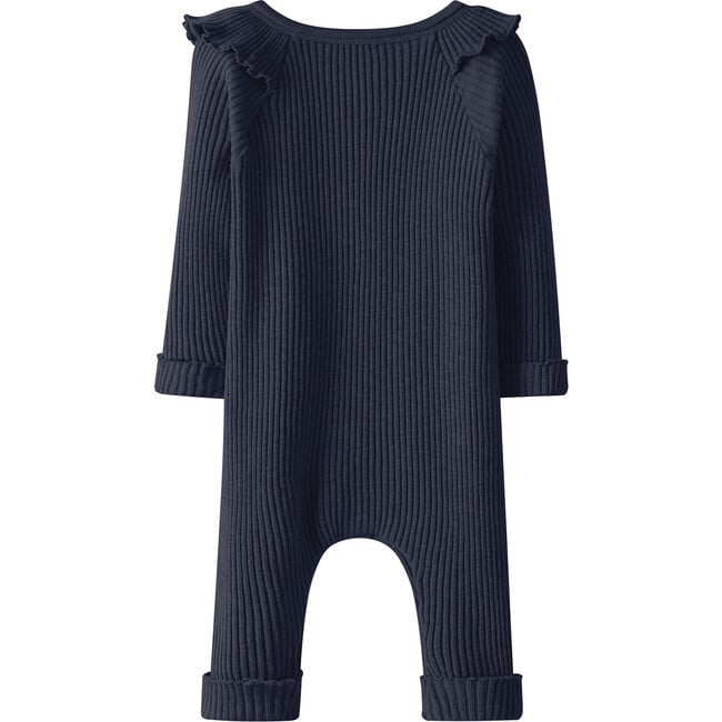 Ruffle Jumpsuit, Navy - Rompers - 2