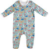 Roller Rabbit x Maisonette, Prancing Deer Infant Footie Pajamas, Teal - Footie Pajamas - 1 - thumbnail