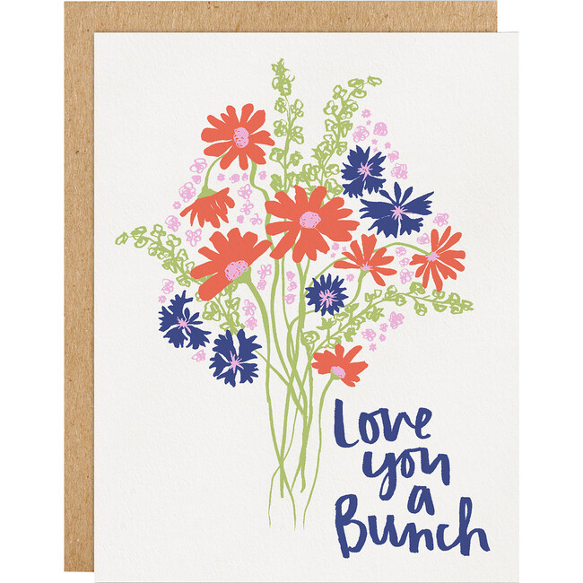 Love You A Bunch Letterpress Card