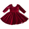 Holiday Twirly Dress, Burgundy Velvet - Dresses - 1 - thumbnail