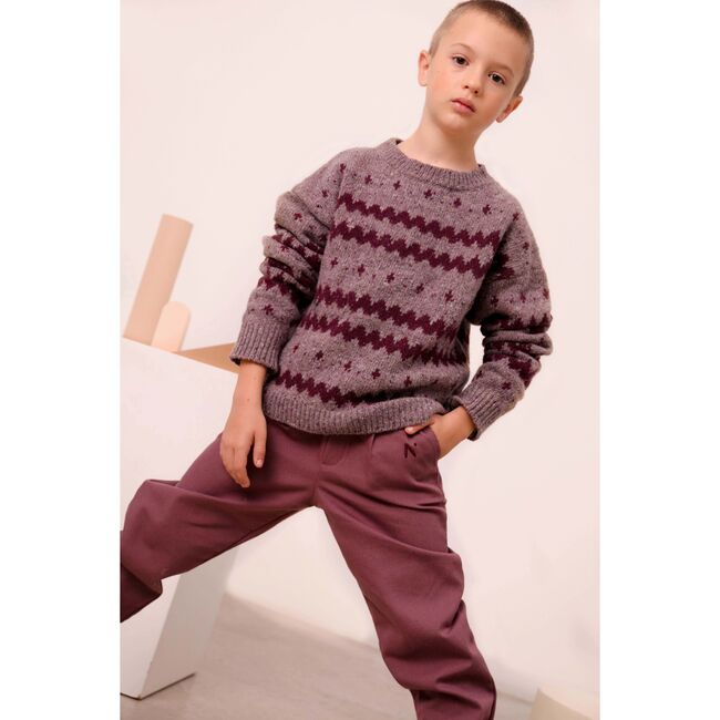 Loneta Pleated Pant, Aubergine - Pants - 2