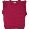 Wool Openwork  Waistcoat, Fuschia - Sweaters - 1 - thumbnail