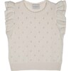 Wool Openwork  Waistcoat, Cream - Sweaters - 1 - thumbnail