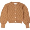 Wool Openwork Jacket, Caramel - Sweaters - 1 - thumbnail