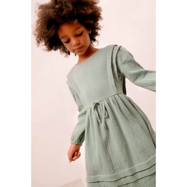 Muslin Dress, Green - Dresses - 2