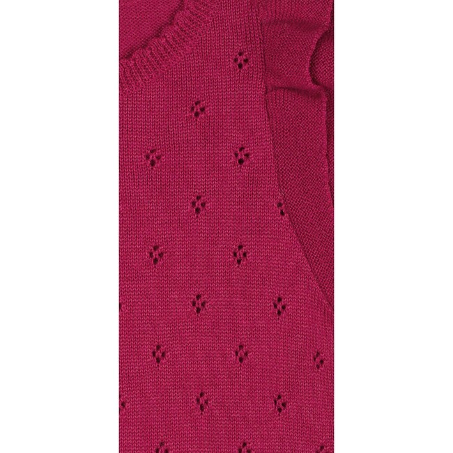 Wool Openwork  Waistcoat, Fuschia - Sweaters - 3