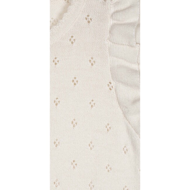 Wool Openwork  Waistcoat, Cream - Sweaters - 3