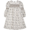 Smocked Voile Dress, Cream - Dresses - 1 - thumbnail