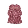 Smocked Viyella Rose Dress, Burgundy - Dresses - 1 - thumbnail
