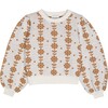 Wool Braided Flower Sweater, Cream/Caramel - Sweaters - 1 - thumbnail