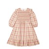 Smocked Viyella Tartan Dress, Pink Sand - Dresses - 1 - thumbnail