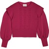 Wool Openwork Sweater, Fuschia - Sweaters - 1 - thumbnail