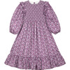 Smocked Popelin Flower Dress, Fuschia - Dresses - 1 - thumbnail