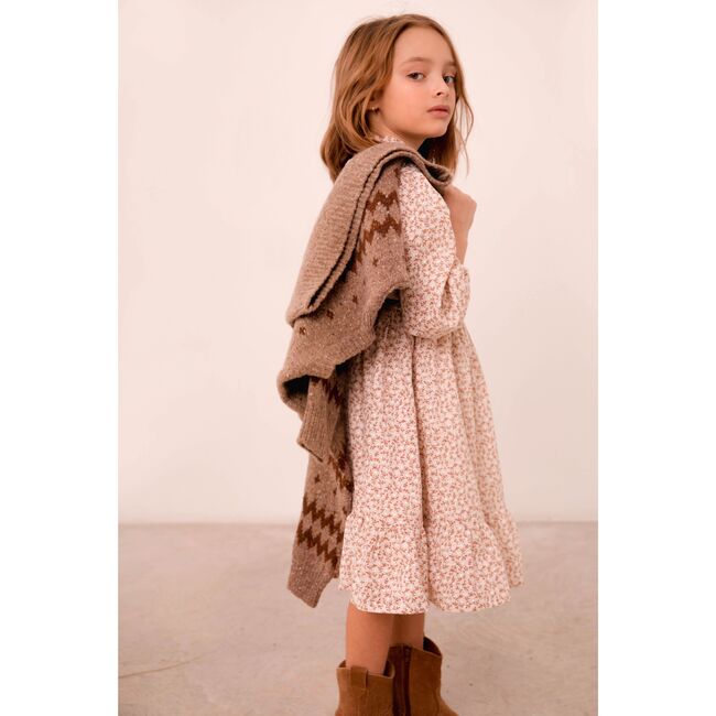 Frilled Gauze Dress, Brown - Dresses - 3