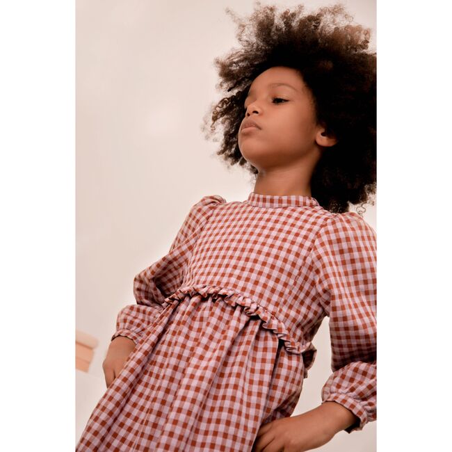 Vichy Dress, Pink Wood - Dresses - 3