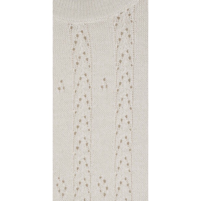 Wool Openwork Sweater, Cream - Sweaters - 3