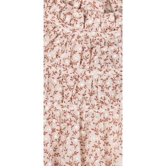Frilled Gauze Dress, Brown - Dresses - 4