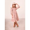 Smocked Viyella Tartan Dress, Pink Sand - Dresses - 3
