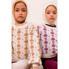 Wool Braided Flower Sweater, Cream/Caramel - Sweaters - 3