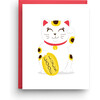 Lucky Cat Maneki Neko Good Luck Card - Paper Goods - 1 - thumbnail