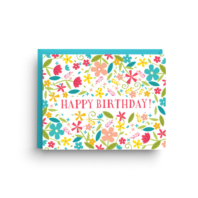 Blue Floral Birthday Card - Paper Goods - 1