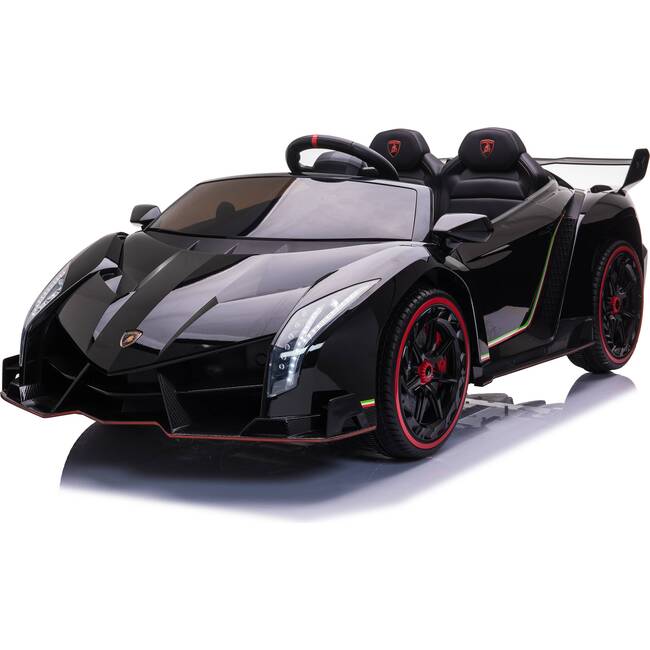 24V 4x4 Lamborghini Veneno 2 Seater Ride on Car Black - Ride-On - 1