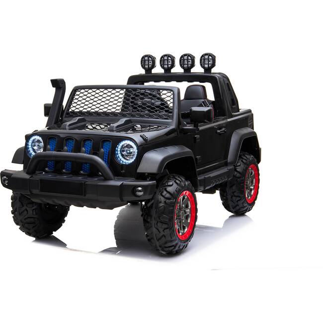 24V  Jeep with Top Lights 2 Seater Ride on Black