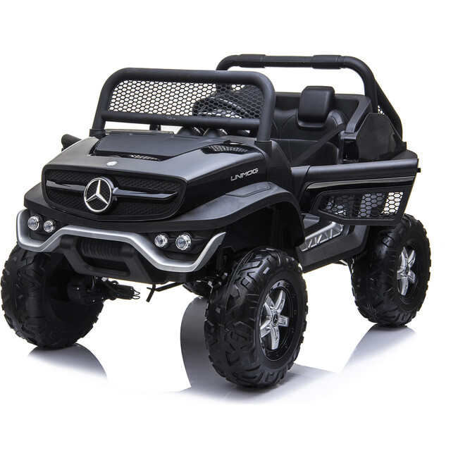 12V 4x4 Mercedes Benz Unimog 2 Seater Ride on Car Black - Ride-On - 1