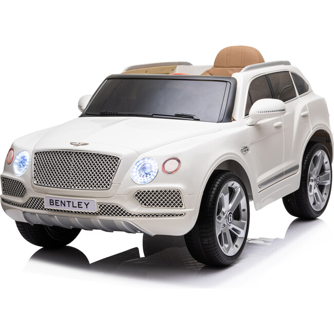 12V Bentley Bentayga 1 Seater Ride on Car White - Ride-On - 1