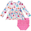 Long Sleeve Basic Peplum Top & Bloomer Set, Adalyn - Blouses - 2