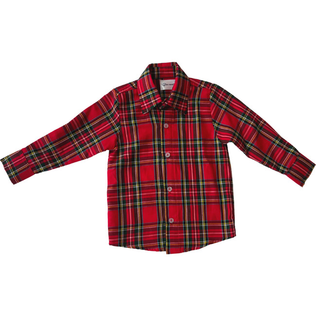 Long Sleeve Shirt, Red Tartan - Shirts - 1